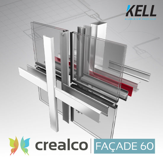 Façade60 Pressure Plate Curtain Wall Kell Aluminium Profiles