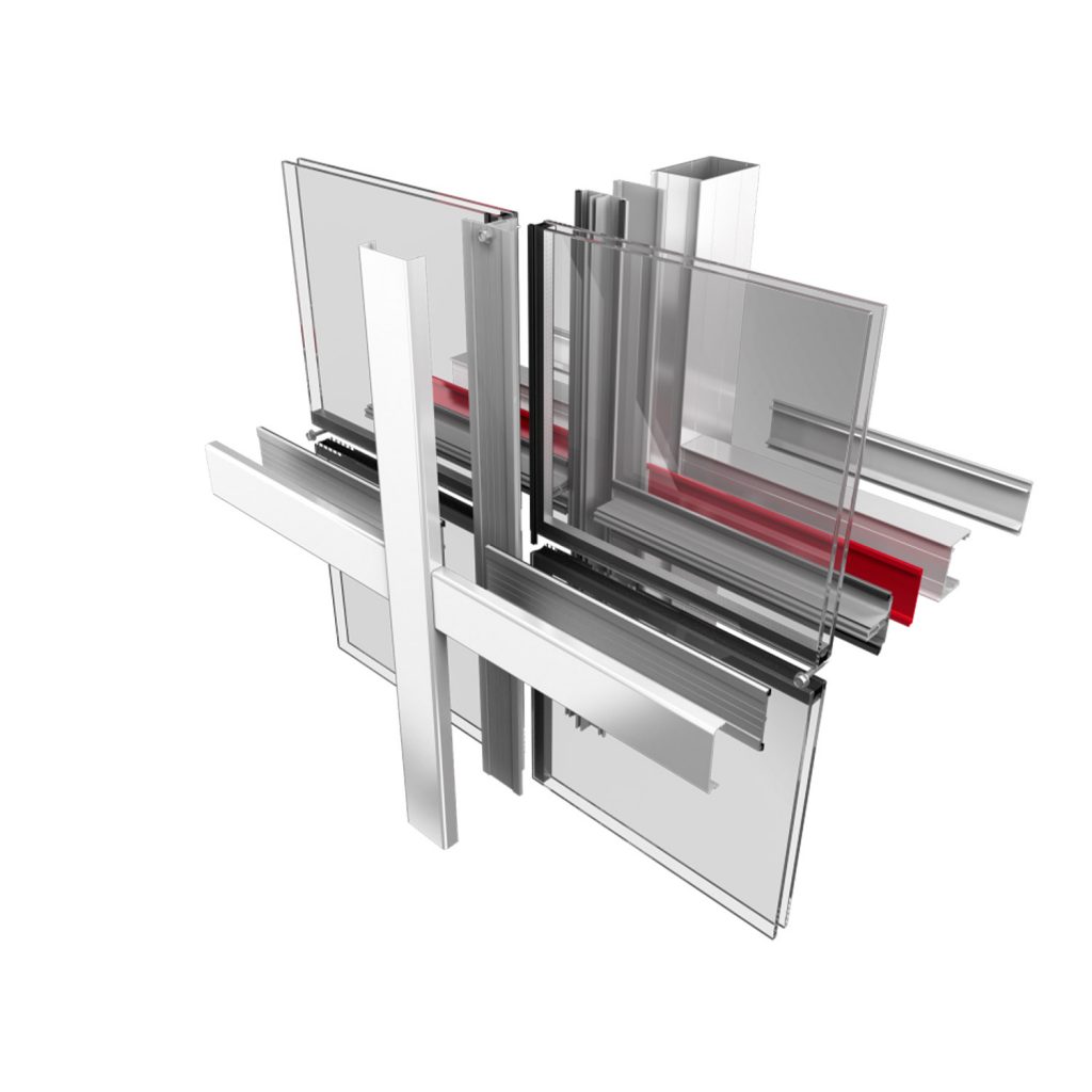 Crealco Façade60 Pressure Plate Curtain Wall Kell Aluminium Profiles